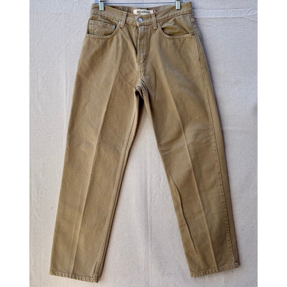 Levis 550 Relaxed Fit Jeans Tan Khaki Cotton Denim Pants 31x32 550-0250